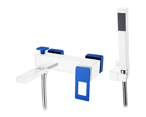 Купить Смеситель для ванны Boheme Q 143-CRUV Хром Синий в магазине сантехники Santeh-Crystal.ru