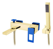 Смеситель для ванны Boheme Q 143-GUV Золото Синий