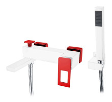 Смеситель для ванны Boheme Q 143-WR Белый Красный