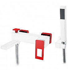 Смеситель для ванны Boheme Q 143-WR Белый Красный