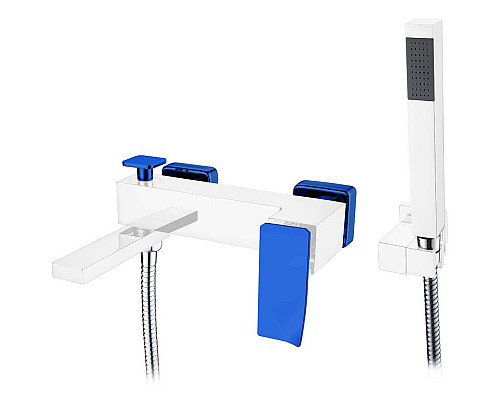 Приобрести Смеситель для ванны Boheme Q 143-CRUV.2 Хром Синий в магазине сантехники Santeh-Crystal.ru