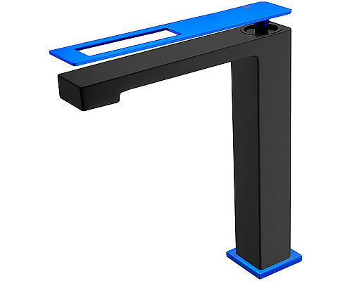 Заказать Смеситель для раковины Boheme Q 142-BUW Черный Синий в магазине сантехники Santeh-Crystal.ru