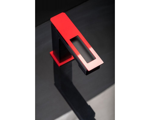 Купить Смеситель для раковины Boheme Q 141-BR Черный матовый Красный в магазине сантехники Santeh-Crystal.ru