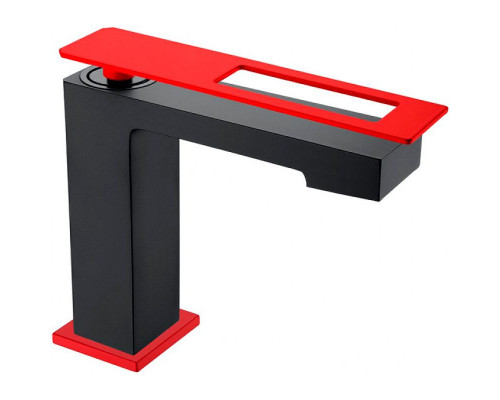 Купить Смеситель для раковины Boheme Q 141-BR Черный матовый Красный в магазине сантехники Santeh-Crystal.ru