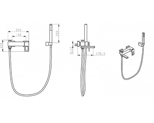 Приобрести Смеситель для ванны Boheme Q 143-CRBlue Хром Синий в магазине сантехники Santeh-Crystal.ru