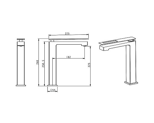 Приобрести Смеситель для раковины Boheme Q 142-GG.2 Золото в магазине сантехники Santeh-Crystal.ru