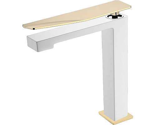 Приобрести Смеситель для раковины Boheme Q 142-WG.2 Белый Золото в магазине сантехники Santeh-Crystal.ru