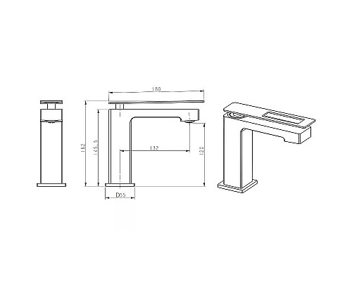 Приобрести Смеситель для раковины Boheme Q 141-BB.2 Черный в магазине сантехники Santeh-Crystal.ru