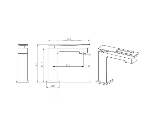 Купить Смеситель для раковины Boheme Q 141-BR.2 Черный Красный в магазине сантехники Santeh-Crystal.ru