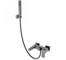 Смеситель для ванны Boheme Qubic 473-GM Оружейная сталь матовая