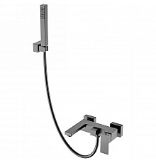 Смеситель для ванны Boheme Qubic 473-GM Оружейная сталь матовая