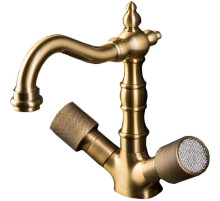 Смеситель для раковины Boheme Royal Cristal 312-Royal Бронза