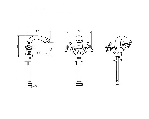 Приобрести Смеситель для раковины Boheme Satine 271-ST Хром в магазине сантехники Santeh-Crystal.ru