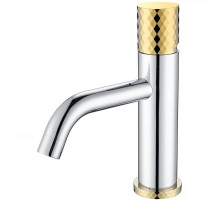 Смеситель для раковины Boheme Stick 121-CRG Хром Золото