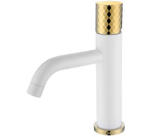 Смеситель для раковины Boheme Stick 121-WG Белый Золото