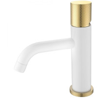 Смеситель для раковины Boheme Stick 121-WG.2 Белый Золото