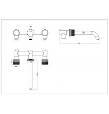 Смеситель для раковины Boheme Stick 152-2-GM.1 цвет Оружейная сталь