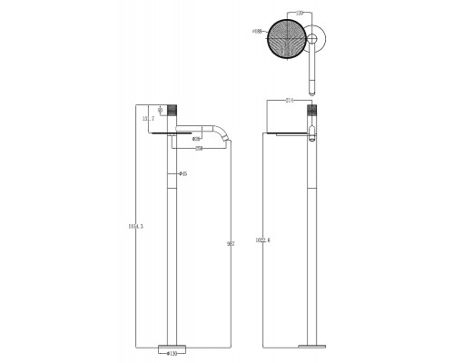 Смеситель для раковины Boheme Stick 120-GM-MR-GR цвет Оружейная сталь матовая
