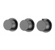 Смеситель для душа Boheme Stick 124-T-3-GM.1 с термостатом цвет Оружейная сталь матовая
