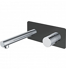 Смеситель для раковины Boheme Stick 125-BCR Черный матовый Хром