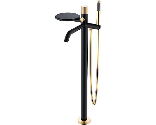 Заказать Смеситель для ванны Boheme Stick 129-BG.2 Черный матовый Золото в магазине сантехники Santeh-Crystal.ru