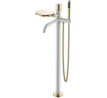 Смеситель для ванны Boheme Stick 129-WG Белый матовый Золото