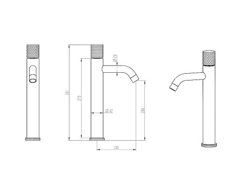 Смеситель для раковины Boheme Stick 122-BB.2 Черный матовый