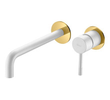 Смеситель для раковины Boheme Uno 465-WG Белый матовый Золото