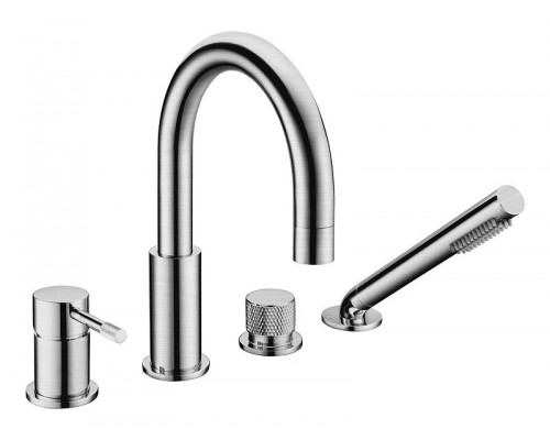 Смеситель на борт ванны Boheme Uno Inox 460-INOX цвет Нержавеющая сталь