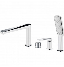 Смеситель на борт ванны Boheme Venturo 370-W Белый Хром
