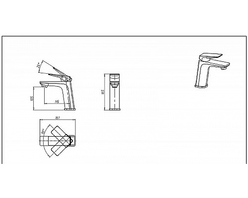 Заказать Смеситель для раковины Bravat Frey F1368401CP-ENG Хром в магазине сантехники Santeh-Crystal.ru