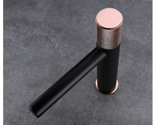 Смеситель для раковины Bronze de Luxe Авангард 2030MH Черный Розовое золото