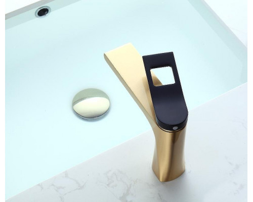 Смеситель для раковины Bronze de Luxe Элемент EL02GB Матовое золото Черный