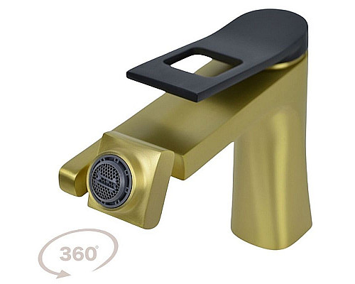 Заказать Смеситель для раковины Bronze de Luxe Element EL02XGB Матовое золото Черный в магазине сантехники Santeh-Crystal.ru