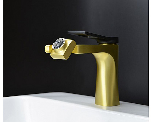 Заказать Смеситель для раковины Bronze de Luxe Element EL02XGB Матовое золото Черный в магазине сантехники Santeh-Crystal.ru