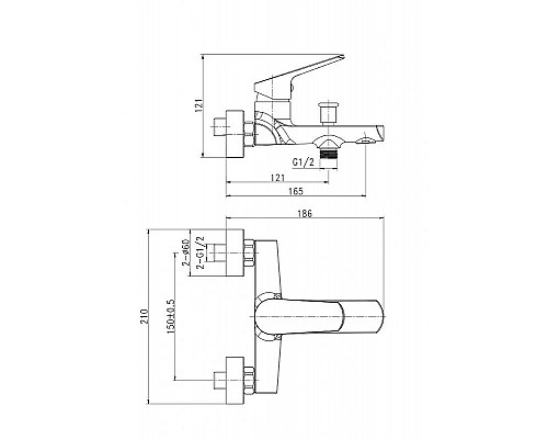 Приобрести Смеситель для ванны Cersanit Flavis 63035 Хром в магазине сантехники Santeh-Crystal.ru