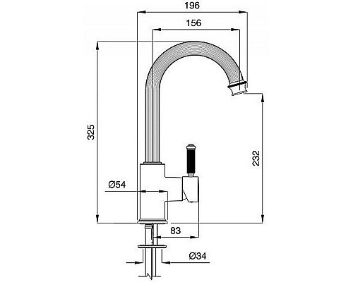 Купить Смеситель для раковины Cezares APHRODITE-LS2-03/24-Bi Золото 24 карат в магазине сантехники Santeh-Crystal.ru