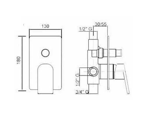 Смеситель для душа Cezares Jump JUMP-DEV3-01-Q Хром