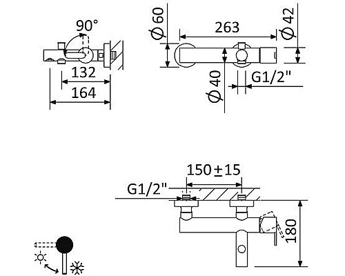 Смеситель для ванны Cezares Leaf LEAF-VD-L-01 Хром