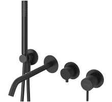 Смеситель для ванны Cezares Leaf LEAF-VDIM3-D-L-NOP Черный матовый