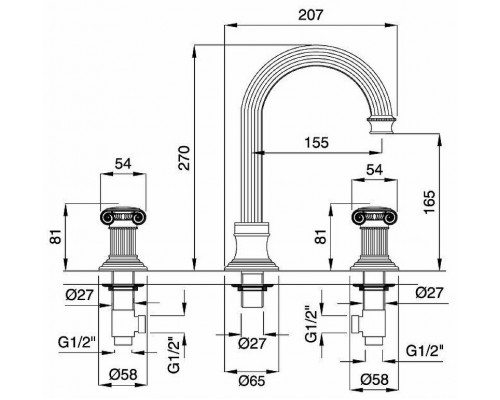 Приобрести Смеситель для раковины Cezares Olimp BLS2-A OLIMP-BLS2-A-01-Sw Хром в магазине сантехники Santeh-Crystal.ru