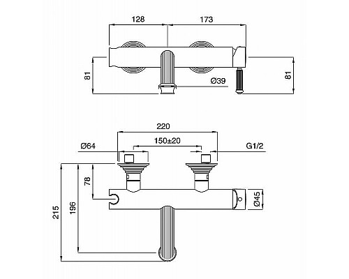 Заказать Смеситель для ванны Cezares Olimp VM-L OLIMP-VM-02-L Бронза в магазине сантехники Santeh-Crystal.ru