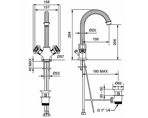 Заказать Смеситель для раковины Cezares Olimp LS2 OLIMP-LS2-01-O Хром в магазине сантехники Santeh-Crystal.ru