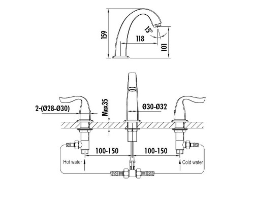 Купить Смеситель для раковины Creavit Giza GZ1503G Золото в магазине сантехники Santeh-Crystal.ru