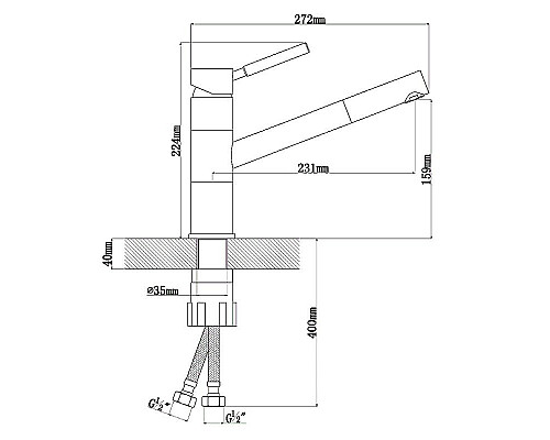 Приобрести Смеситель для кухни Florentina Фита 313.18L.1223.202 Шампань в магазине сантехники Santeh-Crystal.ru
