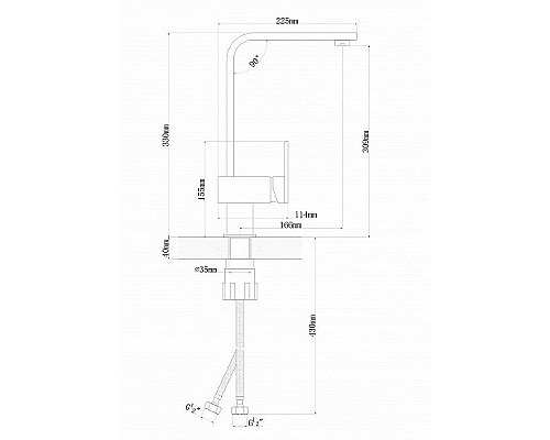 Приобрести Смеситель для кухни Florentina Сильвер 313.15H.1123.102 Черный в магазине сантехники Santeh-Crystal.ru
