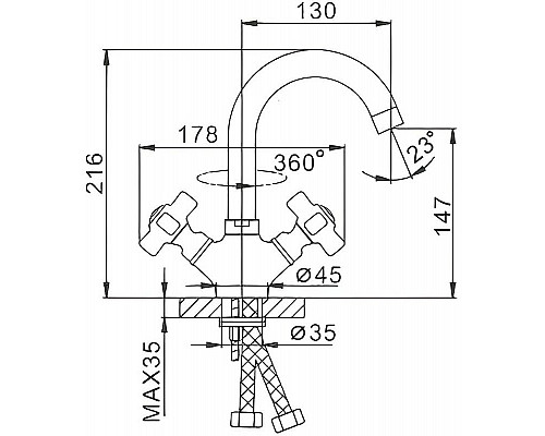 Заказать Смеситель для раковины Frap H18 F1318 Хром в магазине сантехники Santeh-Crystal.ru