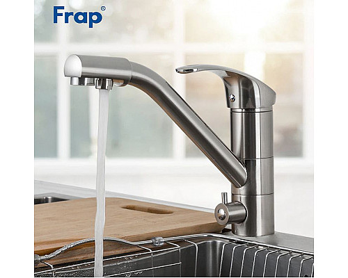 Заказать Смеситель для кухни Frap H21-5 F4321-5 Сатин в магазине сантехники Santeh-Crystal.ru