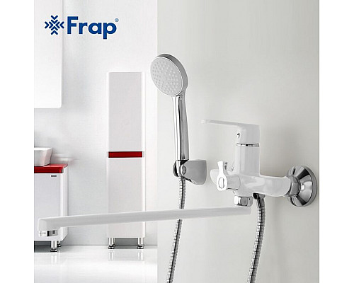 Заказать Смеситель для ванны Frap H31 F2231 универсальный Белый Хром в магазине сантехники Santeh-Crystal.ru