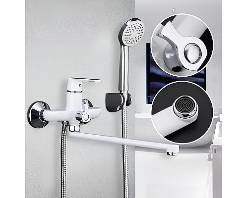 Заказать Смеситель для ванны Frap H31 F2231 универсальный Белый Хром в магазине сантехники Santeh-Crystal.ru